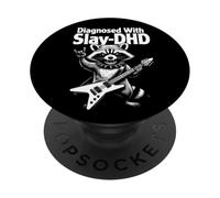 Diagnosed With Slay DHD Metal Music Guitar Lovers Raccoon PopSockets Adhesive PopGrip