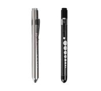 Diagnostic Medical Penlight Pen Torch 2pcs Reusable LED Pen Light Medical Penlight with Pupil Gauge Mini Flashlight for Home Outdoor Doctor Nurse EMT Emergency