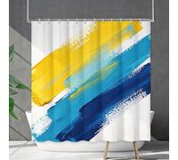 Diagonal Brush Strokes 3D Printed Large Shower Curtain 150 x 200 cm | Bold Thick Art Bathroom Curtain with Hooks, Quick Dry Polyester Fabric, Washable for Bathtub, Wet Room, Shower Area