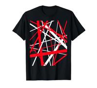 Diagonal Dynamics Red and White Value Graphic T-Shirt, Men, Black, XL