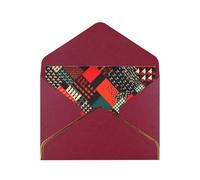 Diagonal Geometric Pattern Luxury Pearl Paper Greeting Card With Gold Border, Blank Inside, With Envelope - Birthday, Wedding, Christmas, Valentine