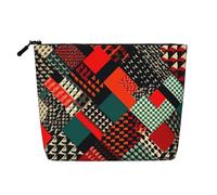 Diagonal Geometric Pattern Toiletry Bags for Women, Portable Travel Cosmetic Bag, Daily Organiser with Zipper