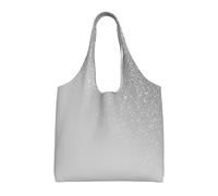 Diagonal Gray Silver Glitter,Reusable Tote Bags Grocery Bags Large Capacity Canvas Shopping Shoulder bag