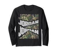 Diagonal Jordan Camo Pattern Green Camouflage Retro Long Sleeve T-Shirt