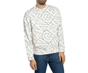 Diagonal Lettering Sweatshirt White M