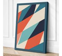Diagonal Momentum Geometric Canvas Wall Art Print 24x16 Inch