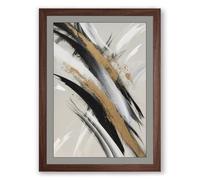 Diagonal Movement Minimalist Framed Wall Art Print A4 (29.7×21cm) Walnut, Wall Decor for Living Room, Bedroom, Office & Home, Ready to Hang, Art Gift