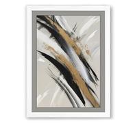 Diagonal Movement Minimalist Framed Wall Art Print A4 (29.7×21cm) White, Wall Decor for Living Room, Bedroom, Office & Home, Ready to Hang, Art Gift