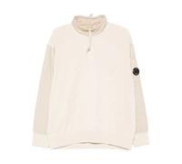 Diagonal Raised Fleece Mixed Half Zip Sweatshirt - male - C.P. Company - Sweatshirts - Beige - 2XL - Sweatshirts & Hoodies 2XL