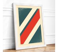 Diagonal Rhythm Geometric Framed Wall Art Print A1 (84.1×59.4cm) White, Wall Decor for Living Room, Bedroom, Office & Home, Ready to Hang, Art Gift