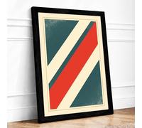 Diagonal Rhythm Geometric Framed Wall Art Print A2 (59.4×42cm) Black, Wall Decor for Living Room, Bedroom, Office & Home, Ready to Hang, Art Gift