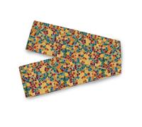 Diagram Abstract Colorful decorative gold table runner, 13x70inches, fall party decorations reusable table runner christmas decoraciones para mesa de comedor 70" Long