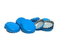 DIAH DO IT AT HOME 100 Pack Blue Crown Caps 26mm - Decorative Beer Bottle Caps for DIY Homebrew, Fruit Cider & Radler - Airtight Sealing Crowns for Standard Glass Bottles (Set of 100)