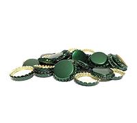 DIAH DO IT AT HOME 100 Pack Dark Green Metallic Crown Caps 26mm - Premium Beer Bottle Caps for DIY Homebrew, Cider & Soft Drinks - Airtight Sealing Crowns for Standard Glass Bottles (Set of 100)