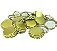 DIAH DO IT AT HOME 100 Pack Gold Metallic Crown Caps 26mm - Premium Beer Bottle Caps for DIY Homebrew, Cider & Soft Drinks - Airtight Sealing Crowns for Standard Glass Bottles (Set of 100)