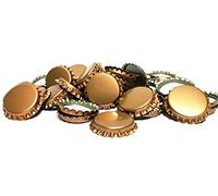 DIAH DO IT AT HOME 100 Pack Gold Metallic Crown Caps 26mm - Premium Beer Bottle Caps for DIY Homebrew, Cider & Soft Drinks - Airtight Sealing Crowns for Standard Glass Bottles (Set of 100)