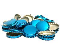 DIAH DO IT AT HOME 100 Pack Light Blue Metallic Crown Caps 26mm - Premium Beer Bottle Caps for DIY Homebrew, Cider & Soft Drinks - Airtight Sealing Crowns for Standard Glass Bottles (Set of 100)