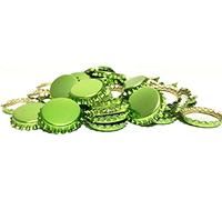 DIAH DO IT AT HOME 100 Pack Light Green Metallic Crown Caps 26mm - Premium Beer Bottle Caps for DIY Homebrew, Cider & Soft Drinks - Airtight Sealing Crowns for Standard Glass Bottles (Set of 100)