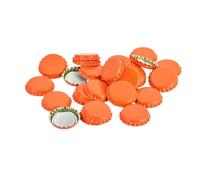 DIAH DO IT AT HOME 100 Pack Orange Crown Caps 26mm - Decorative Beer Bottle Caps for DIY Homebrew, Fruit Cider & Radler - Airtight Sealing Crowns for Standard Glass Bottles (Set of 100)