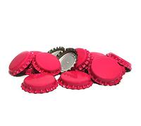 DIAH DO IT AT HOME 100 Pack Raspberry Pink Crown Caps 26mm - Decorative Beer Bottle Caps for DIY Homebrew, Fruit Cider & Radler - Airtight Sealing Crowns for Standard Glass Bottles (Set of 100)