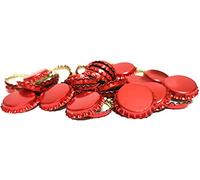 DIAH DO IT AT HOME 100 Pack Red Metallic Crown Caps 26mm - Premium Beer Bottle Caps for DIY Homebrew, Cider & Soft Drinks - Airtight Sealing Crowns for Standard Glass Bottles (Set of 100)