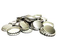 DIAH DO IT AT HOME 100 Pack Silver Metallic Crown Caps 26mm - Premium Beer Bottle Caps for DIY Homebrew, Cider & Soft Drinks - Airtight Sealing Crowns for Standard Glass Bottles (Set of 100)