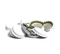 DIAH DO IT AT HOME 100 Pack White Crown Caps 26mm - Decorative Beer Bottle Caps for DIY Homebrew, Fruit Cider & Radler - Airtight Sealing Crowns for Standard Glass Bottles (Set of 100)