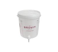 DIAH DO IT AT HOME 15L Fermentation Bucket by Browin with Tap, Airlock & Bung - Professional Graduated Scale Container for Easy Bottling - Compact Food-Safe DIY Beer & Wine Fermenter (Plus Tap)
