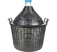 DIAH DO IT AT HOME 15L Glass Demijohn Carboy in Protective Plastic Basket - Large Narrow Neck Balloon Fermenter for DIY Winemaking, Cider & Beer - Heavy Duty Glass Vessel with Handles