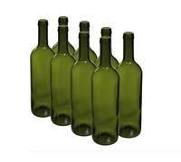 DIAH DO IT AT HOME 16 x 750ml Olive Bordeaux Wine Bottles - UV Protective Glass for DIY Red & Fruit Wine - Elegant High-Shoulder Design for Standard Corking & Aging (Set of 16)