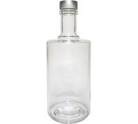 DIAH DO IT AT HOME 1x 700ml Empty Glass Bottle with Silver Screw Lid - Transparent Premium Spirit Decanter for Homebrew Liquor, Craft Gin, Rum, Moonshine Storage & DIY Alcohol Gift Making