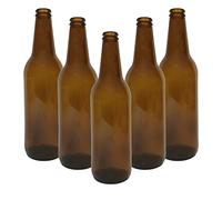 DIAH DO IT AT HOME 20x 500ml (16.9 oz) Amber Brown Glass Beer Bottles - Empty Reusable Homebrew Bottles for Craft Lager, Ale, Cider, Kombucha & DIY Fermented Drinks Storage