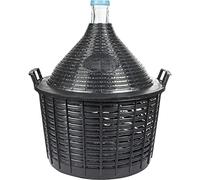 DIAH DO IT AT HOME 25L Glass Demijohn Carboy in Protective Plastic Basket - Large Narrow Neck Balloon Fermenter for DIY Winemaking, Cider & Beer - Heavy Duty Glass Vessel with Handles
