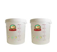DIAH DO IT AT HOME 2X 30L Fermentation Bucket Set with Lids & Bungs - Complete Homebrew Fermenter Kit with Graduation Scale - BPA-Free Food Grade Plastic for DIY Wine, Beer, Cider