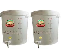 DIAH DO IT AT HOME 2X 30L Fermentation Bucket Set with Taps & Lids - Complete Homebrew Fermenter Kit with Airlocks, Bungs & Graduation Scale - BPA-Free Food Grade Plastic for DIY Wine, Beer & Cider