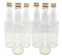 DIAH DO IT AT HOME 30 Pack 500ml Glass Spirit Bottles with Gold Screw Caps - Bulk Set of 0.5L Clear Round Bottles for DIY Homemade Gin, Vodka, Whiskey & Infusions - Professional Storage (Set of 30)