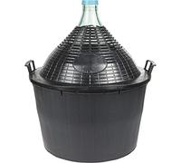 DIAH Do It At Home 34L Narrow Neck Glass Demijohn Carboy with Plastic Basket - Large Clear Fermentation Jug for Homebrew Wine Making, Mead, Cider & Bulk Liquid Storage