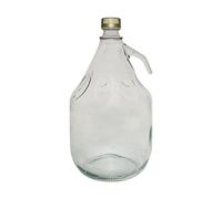 DIAH Do It At Home 3L (0.8 Gallon) Glass Demijohn Fermentation Bottle with Airtight Screw Cap - Clear Empty Carboy Jug for DIY Wine Making, Hard Cider, Mead, Kombucha & Liquid Storage