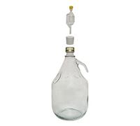 DIAH DO IT AT HOME 3L Glass Demijohn Carboys with Handles - Complete Small Batch Fermentation Jug Set with Airlocks, Rubber Bungs & Screw Caps for DIY Winemaking, Mead & Cider