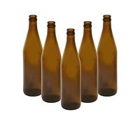 DIAH DO IT AT HOME 40 x Brown Glass Beer Bottle 500ml (0.5L) 'Old Shape' with Crown Cap Lid for Beer Lager Cider Home Brewing
