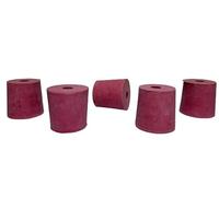 DIAH DO IT AT HOME 5 Pack Red Rubber Bungs for Fermentation - Bored/Drilled Tapered Stoppers to Fit Standard 5L Glass Demijohns & Carboys - Homebrew Wine, Beer & Cider Airlock Grommets