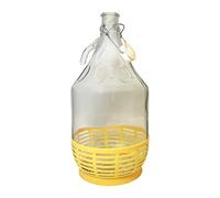 DIAH Do It At Home 5L (1.3 Gal) Clear Glass Demijohn - Empty 1 Gallon Carboy Fermenter Jug for Home Brewing, DIY Wine Making, Hard Cider, Mead, Kombucha & Liquid Storage