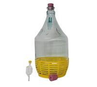 DIAH Do It At Home 5L (1.3 Gallon) Glass Demijohn Fermenter with Airlock & Rubber Bung - Clear Carboy Jug for Home Brewing Wine, Cider, Mead, Kombucha & Beer Storage