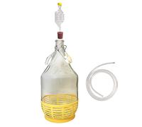 DIAH DO IT AT HOME 5L Glass Demijohn Starter Kit - Complete Set with Airlock, Rubber Bung & Liquid Transfer Syphon - Professional 5 Litre Fermentation Vessel for DIY Wine, Cider & Mead