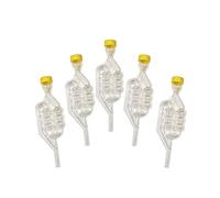 DIAH DO IT AT HOME 6 Pack S-Shape Fermentation Airlocks with Dust Caps - 6-Bubble Chamber Bubblers for DIY Homebrew Beer, Winemaking, Cider & Mead - Protective Yellow Caps Included (Set of 6)