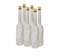 DIAH DO IT AT HOME 6x 100ml Small Clear Glass Bottles with Cork Lids - Empty Miniature Flasks for DIY Liqueur, Schnapps, Homemade Olive Oil, Vinegar, Limoncello & Wedding Favors