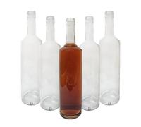 DIAH DO IT AT HOME 750 ml (0.75L) Glass Bottle LINA 750ml + Screw Caps for Filling it Yourself Gin Bottles Schnapps Bottles Liqueur Bottles Wine Bottles - 20 x Glass Bottle LINA 750ml + Screw Caps