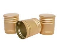 DIAH Do It At Home 8 Pack 30x35mm Gold Metal Screw Caps - Airtight Replacement Lids for Glass Liquor Bottles, Empty Spirit Flasks, Wine & DIY Home Brewing Storage