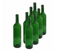 DIAH DO IT AT HOME 8 Pack Green Glass Wine Bottles 750ml (0.75L) - UV Protective Glass for DIY Homebrew Wine Making, Cider & Mead - Standard Bordeaux Style Cork Neck Bottles (Set of 8)