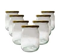 DIAH DO IT AT HOME 8x 540ml Empty Glass Mason Jars with Metal Twist Lids - Clear Airtight Food Storage Containers for Canning Jams, Honey, Pickles, Relish & DIY Kitchen Organization